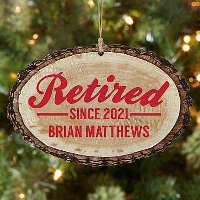 Retired Rustic Wood Oval Ornament