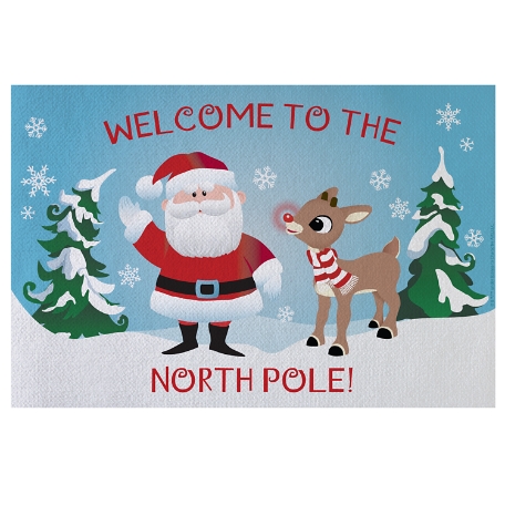 Rudolph® & Santa Holiday Doormat 24x36