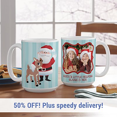 Rudolph® & Santa Photo Mug
