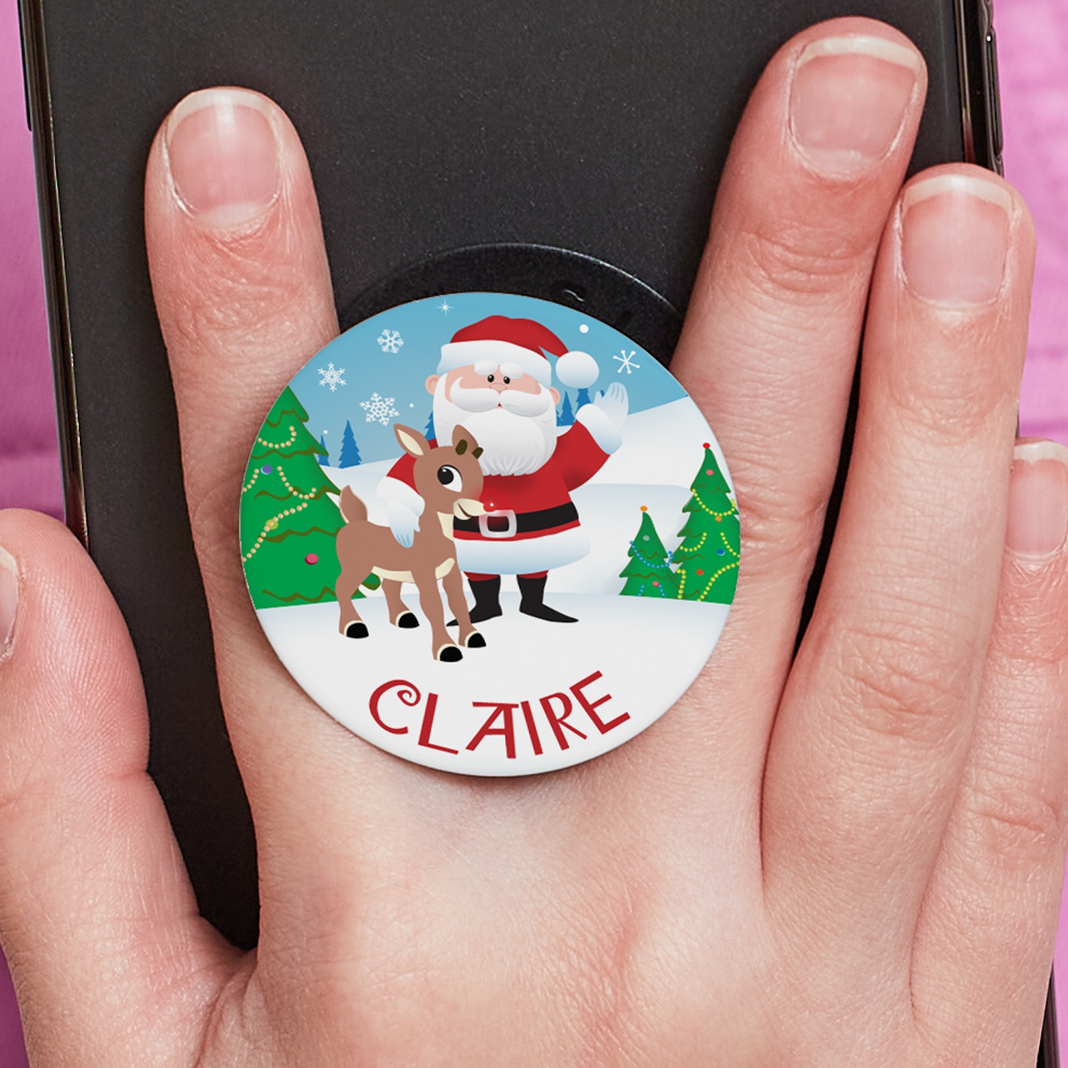 Rudolph® & Santa PopSockets PopGrip®