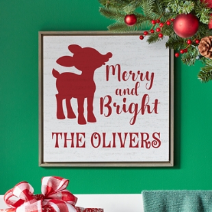 Rudolph® Merry and Bright Shimmer Wood Wall Art