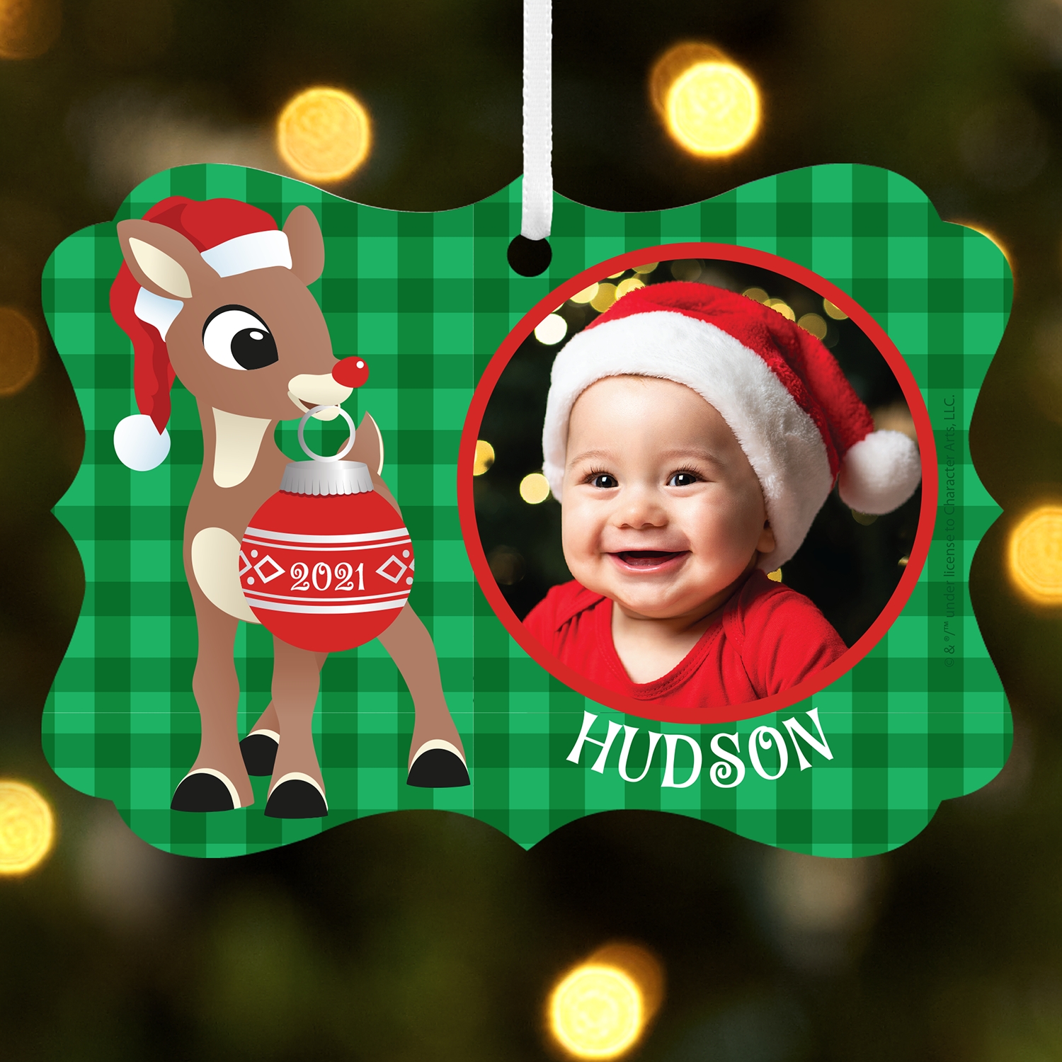 Rudolph® Photo Scroll Ornament
