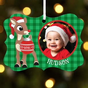 Rudolph® Photo Scroll Ornament