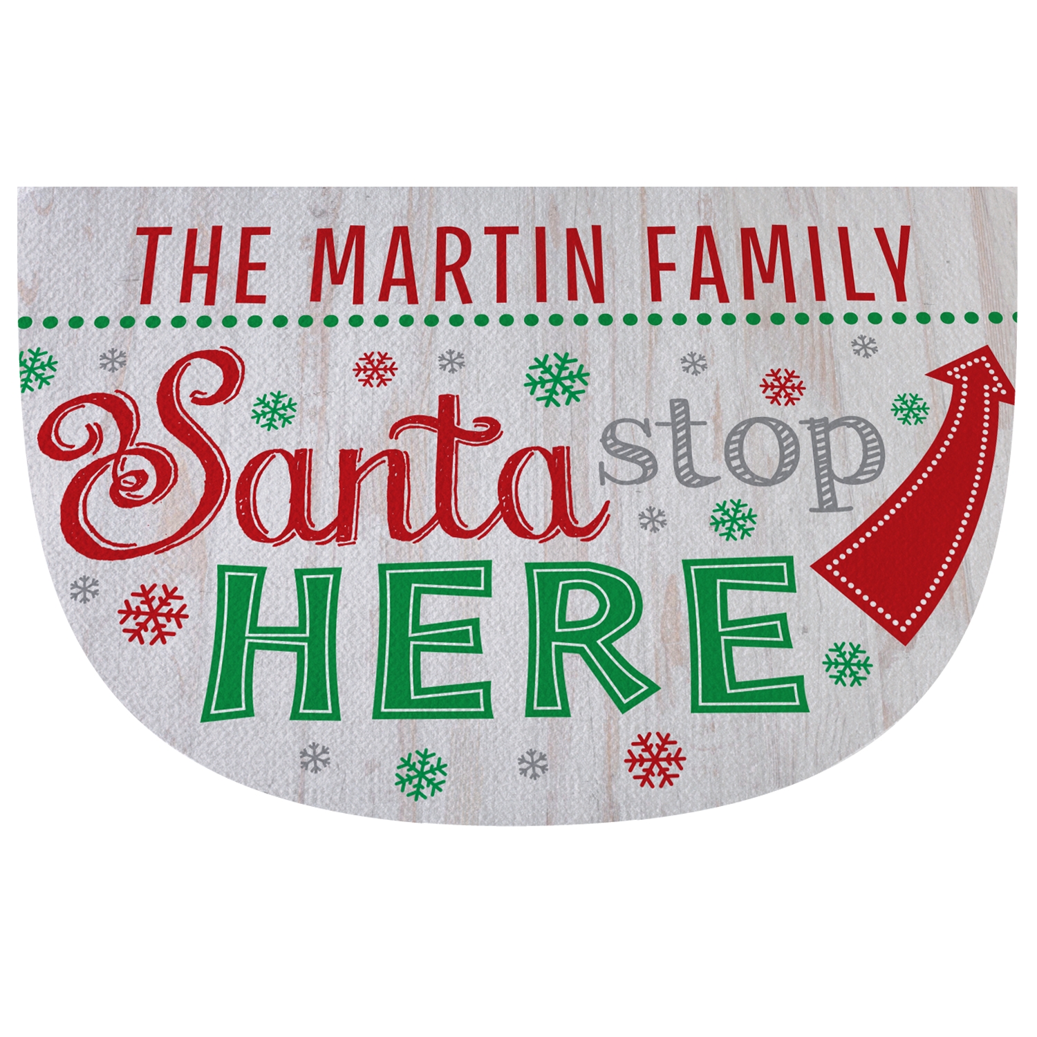 Santa Stop Here Half Round Doormat