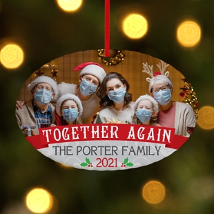 Together Again Photo Oval Bauble