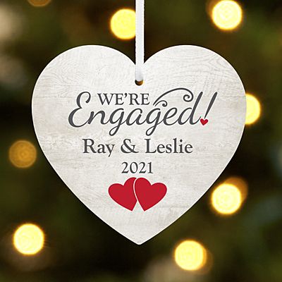 We're Engaged Heart Ornament