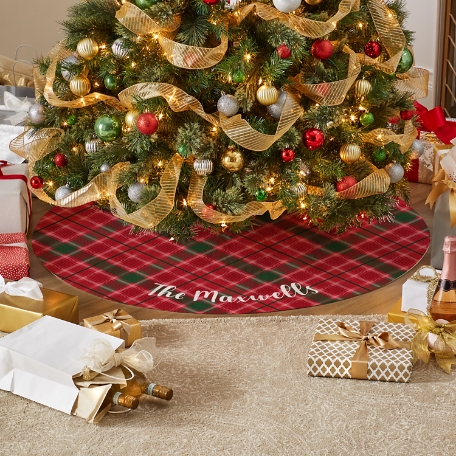 Wrapped in Plaid Quilted Tree Skirt
