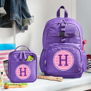 All-Over Name Purple Personalized Backpack Set