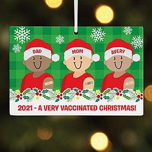 Holiday Vaccinated Family Rectangle Ornament