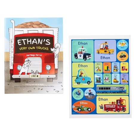 i See Me!®  Personalized Coloring Book & Sticker Set  - My Very Own Trucks
