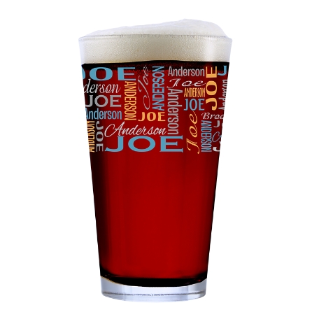 You Name It! Signature Pint Glass - Blue/Orange
