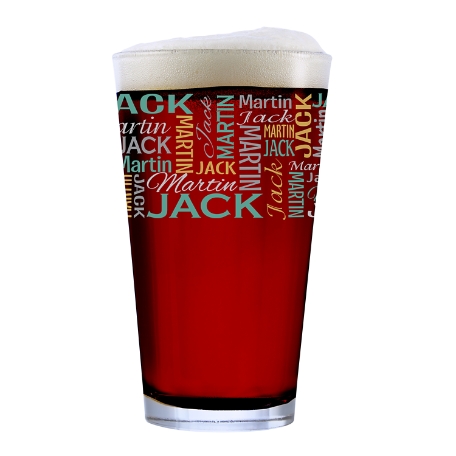 You Name It! Signature Pint Glass - Green/Gold