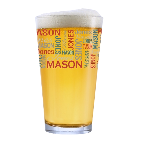 You Name It! Signature Pint Glass - Red/Blue
