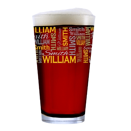 You Name It! Signature Pint Glass - Yellow/Green