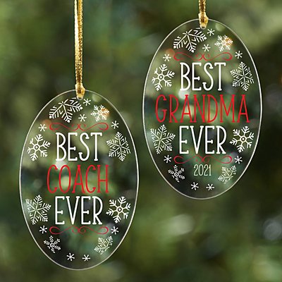 Best Ever Acrylic Oval Ornament