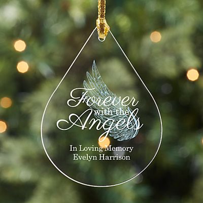 Forever with the Angels Acrylic Teardrop Ornament