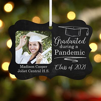 Graduated During a Pandemic Photo Scroll Ornament