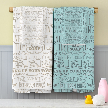 Bathroom Rules Bath Towels