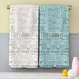 Bathroom Rules Bath Towels