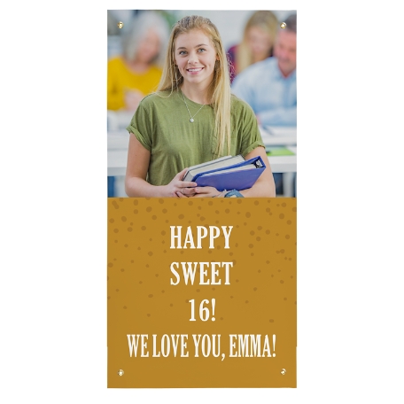 Create Your Own Door Banner - Gold - Photo & Message