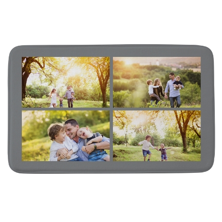 Picture-Perfect Photo Tile Bath Mat 21x34 - Gray
