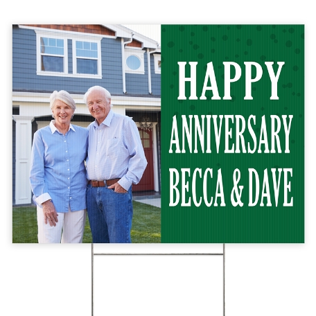 Create Your Own 2 Sided Yard Sign - Photo & Message - Green