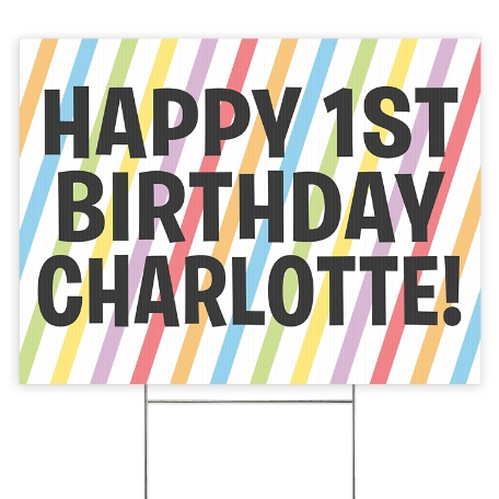 Create Your Own 2 Sided Yard Sign - Rainbow