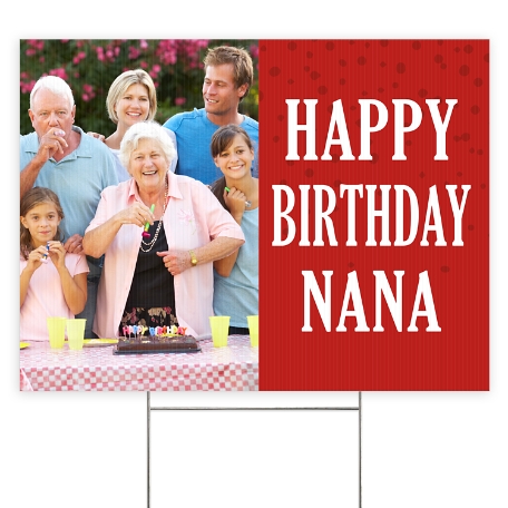 Create Your Own 2 Sided Yard Sign - Photo & Message - Red