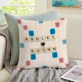 SCRABBLE® Couple Throw Pillow