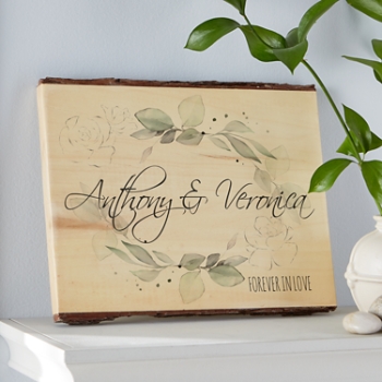 Floral Name Rustic  Wood Sign