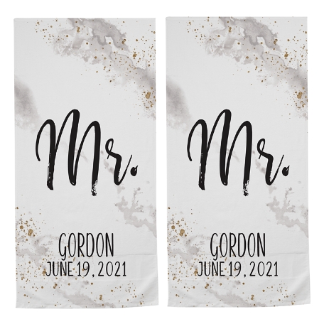 For the Couple Beach Towel-Standard Set - Gray