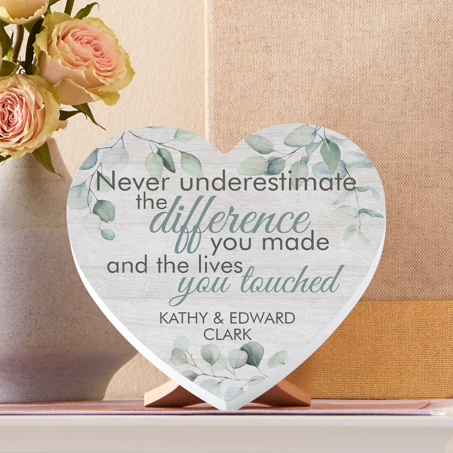 A Heartfelt Difference Personalized Wooden Heart