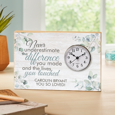 You Made A Difference Personalized Wooden Clock