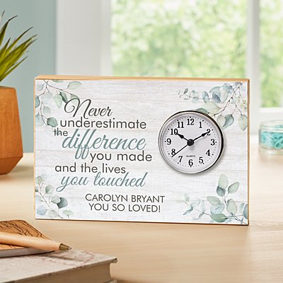 You Made A Difference Wooden Clock