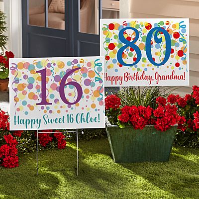 Colorful Birthday 2-Sided Yard Sign