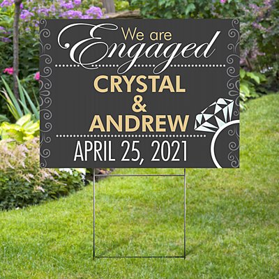 Engagement 2-Sided Yard Sign with Stake