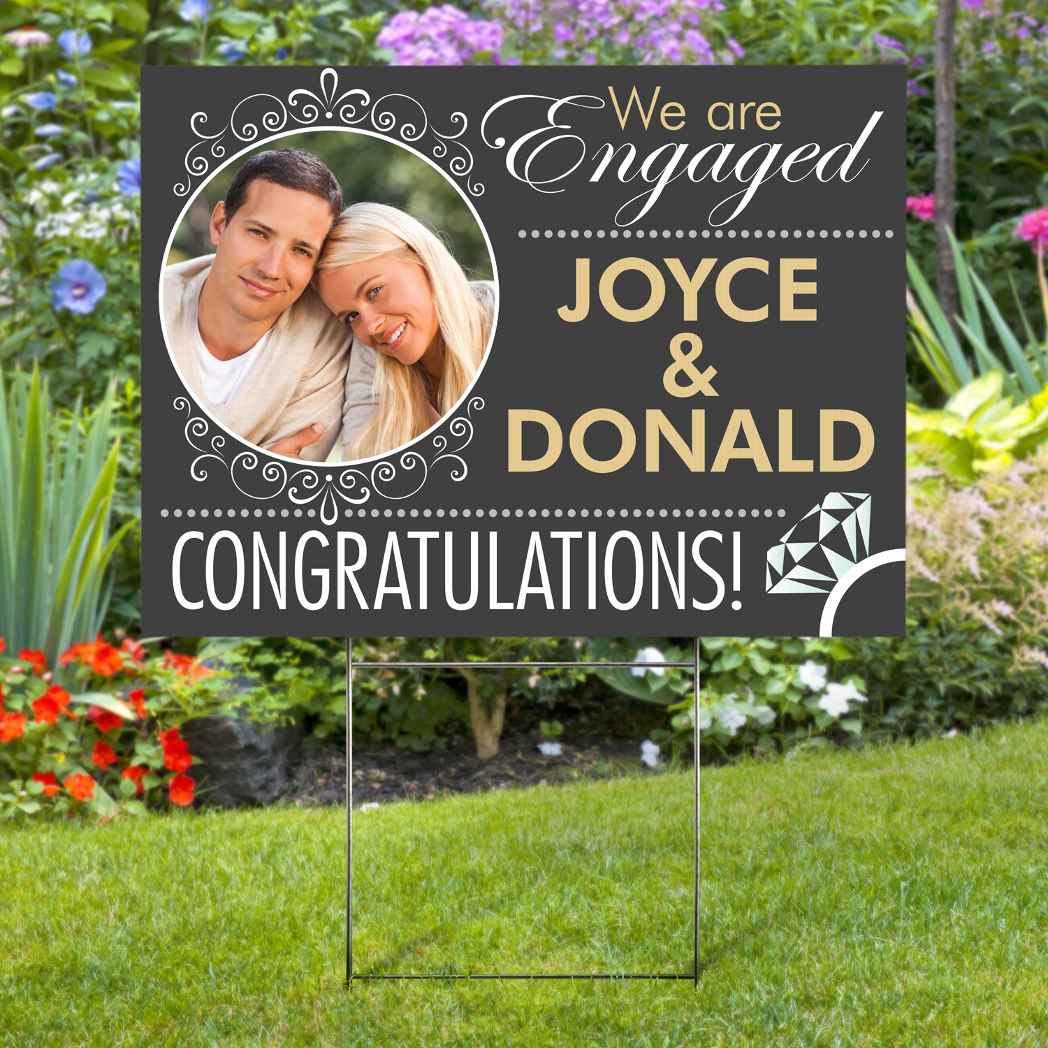 Engagement Photo Yard Sign