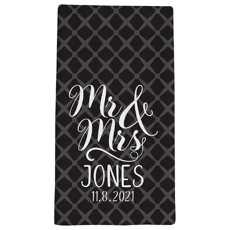 Happy Couple Bath Towels -Bath Towel-Black-Mr/Mrs