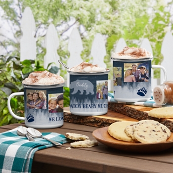 Papa Bear Photo Metal Enamel Mug