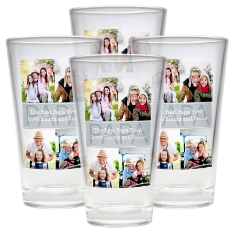Photo Expressions Pint Beer Glasses - Set of 4