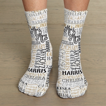 Custom Name Wedding Duo Personalized Socks