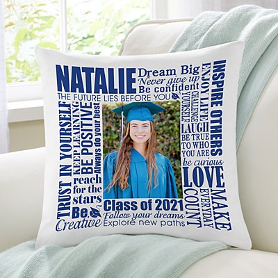 Dream Big Graduation Photo Throw Pillow
