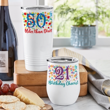 Vibrant Birthday Personalized Insulated Tumbler