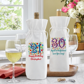 Colorful Birthday Wine Bag