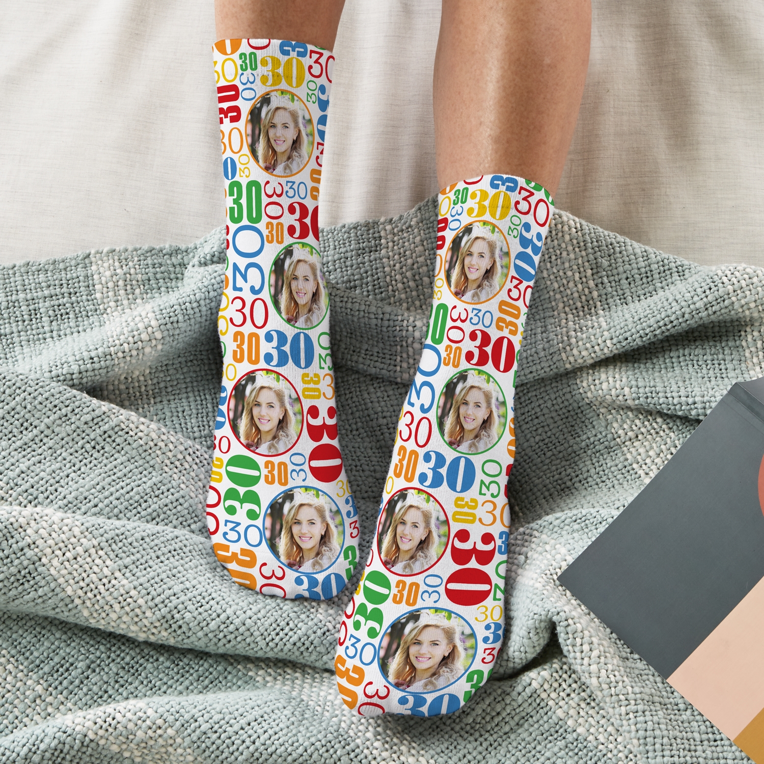 Tossed Years Photo Socks