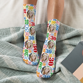 Tossed Years Photo Socks