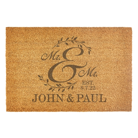 Together as One Coir Doormat - 24x36 - Mr. & Mr.