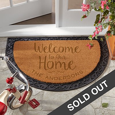 Welcome To Our Home Half Round Coir Doormat