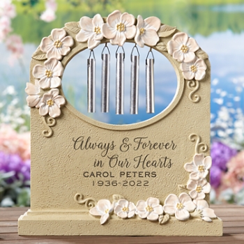 Sculpted Flower Memorial Personalized Desktop Chime