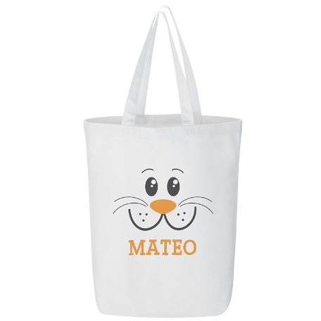 Big Bunny Faces Tote Bag - Orange